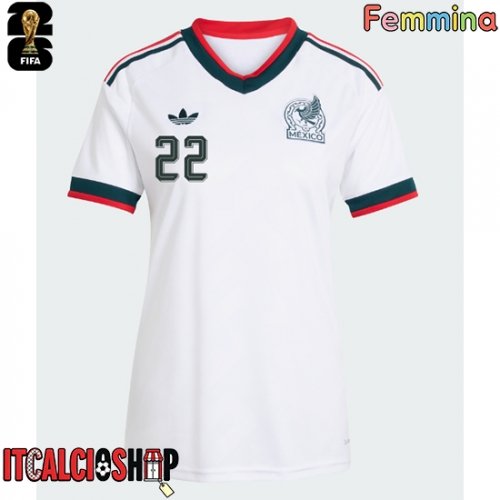 Messico Armando Gonzalez #14 Seconda Maglia Femmina Mondiali 2026 Manica Corta
